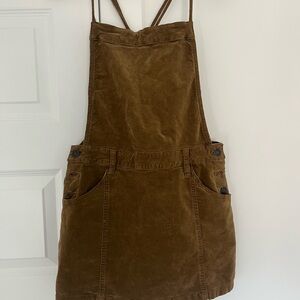 Free People Brown Corduroy Overall Dress